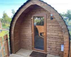Exterior view of glamping pod